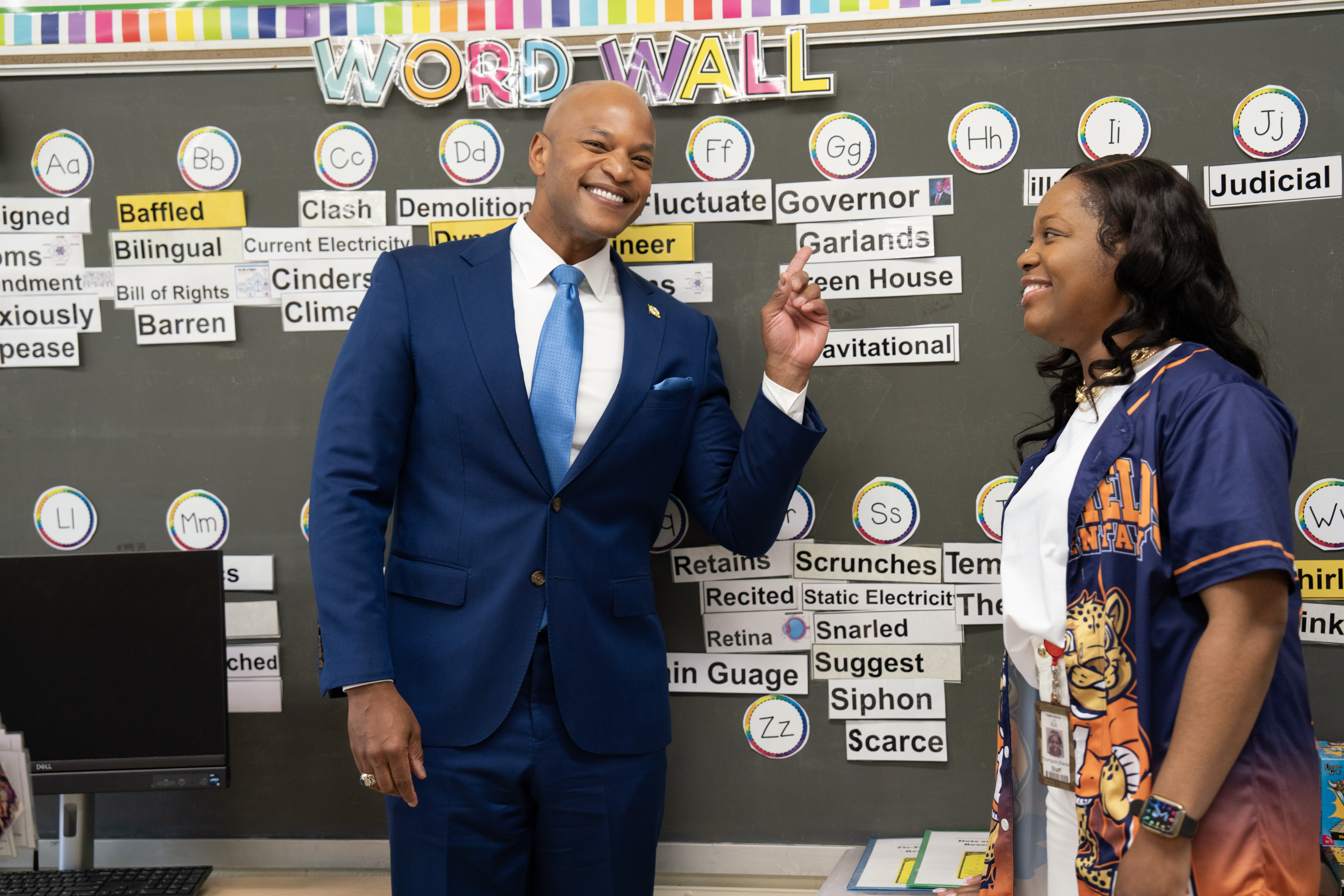 Governor Moore pointing