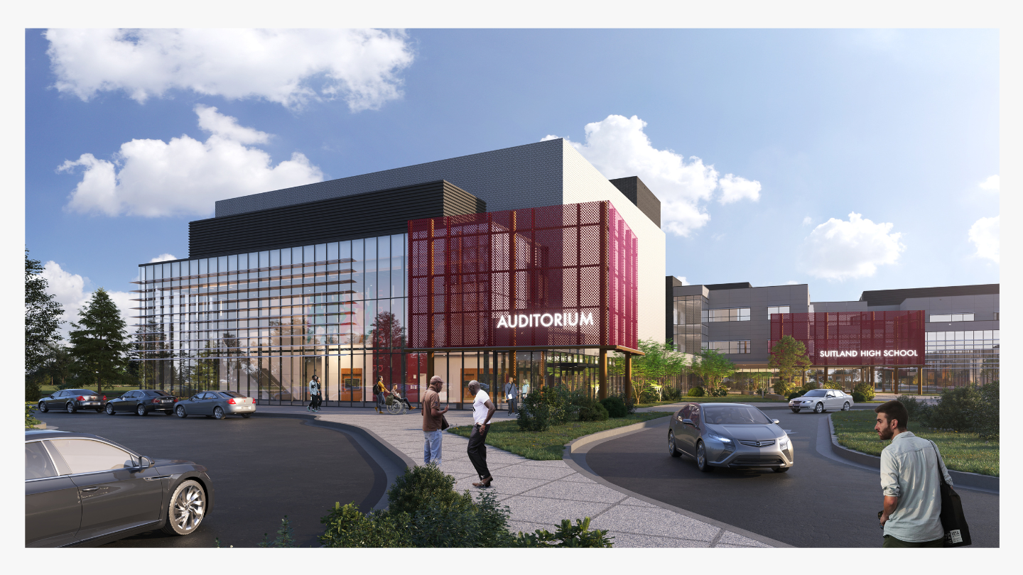 school building construction rendition