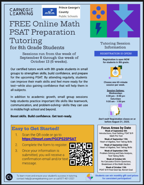 Math PSAT-tutoring-fall-2025-middle-school-flyer