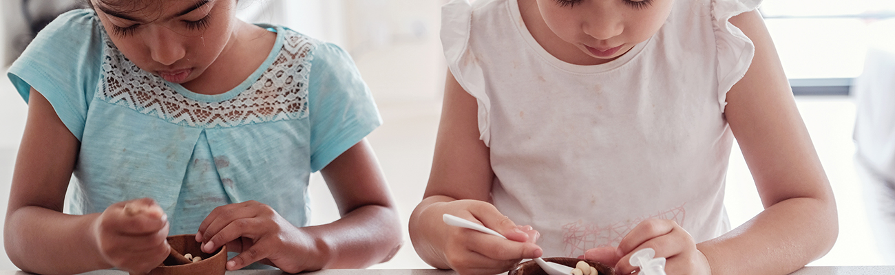 Children planting seeds